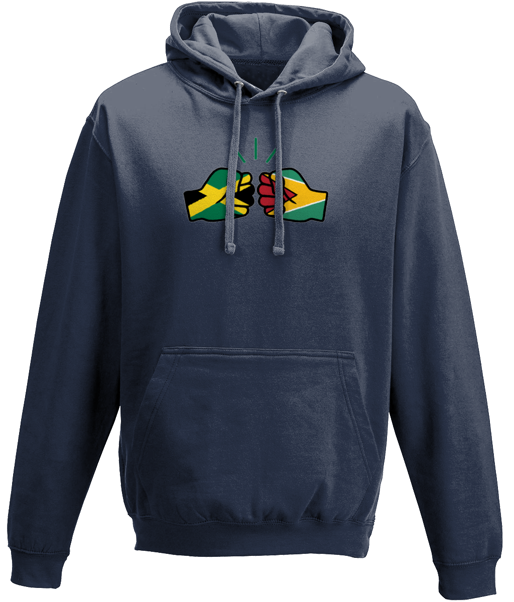 We Run Tings, Jamaica & Guyana, Dual Parentage, Unisex, Pull On Hoodie, Standard, Classic Fit, Green Stripe & Outline
