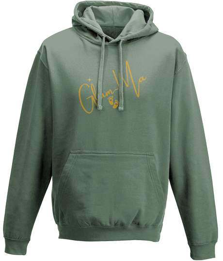 Glam-Ma, Pull On Hoodie, Standard, Classic Fit, Gold Logo