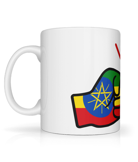 We Run Tings, Ethiopia, Tea, Coffee Ceramic Mug, Cup, White, 11oz