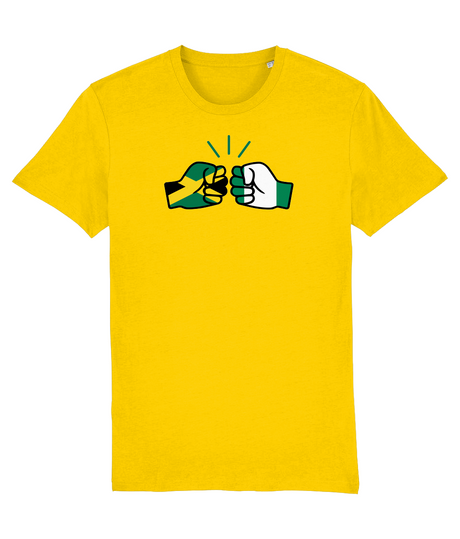We Run Tings, Jamaica & Nigeria, Men's, Dual Parentage, Organic Ring Spun Cotton T-Shirt, Outline