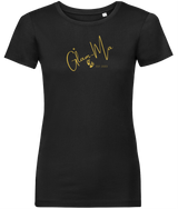 Glam-Ma, Est, Gold Logo, Women's, Organic Ring Spun Cotton, Contemporary Shaped Fit T-Shirt, Choose Your Year