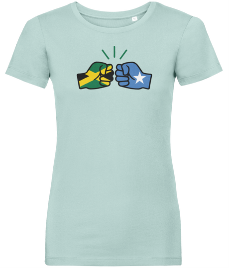We Run Tings, Jamaica & Somalia, Dual Parentage, Women's, Organic Ring Spun Cotton T-Shirt, Outline