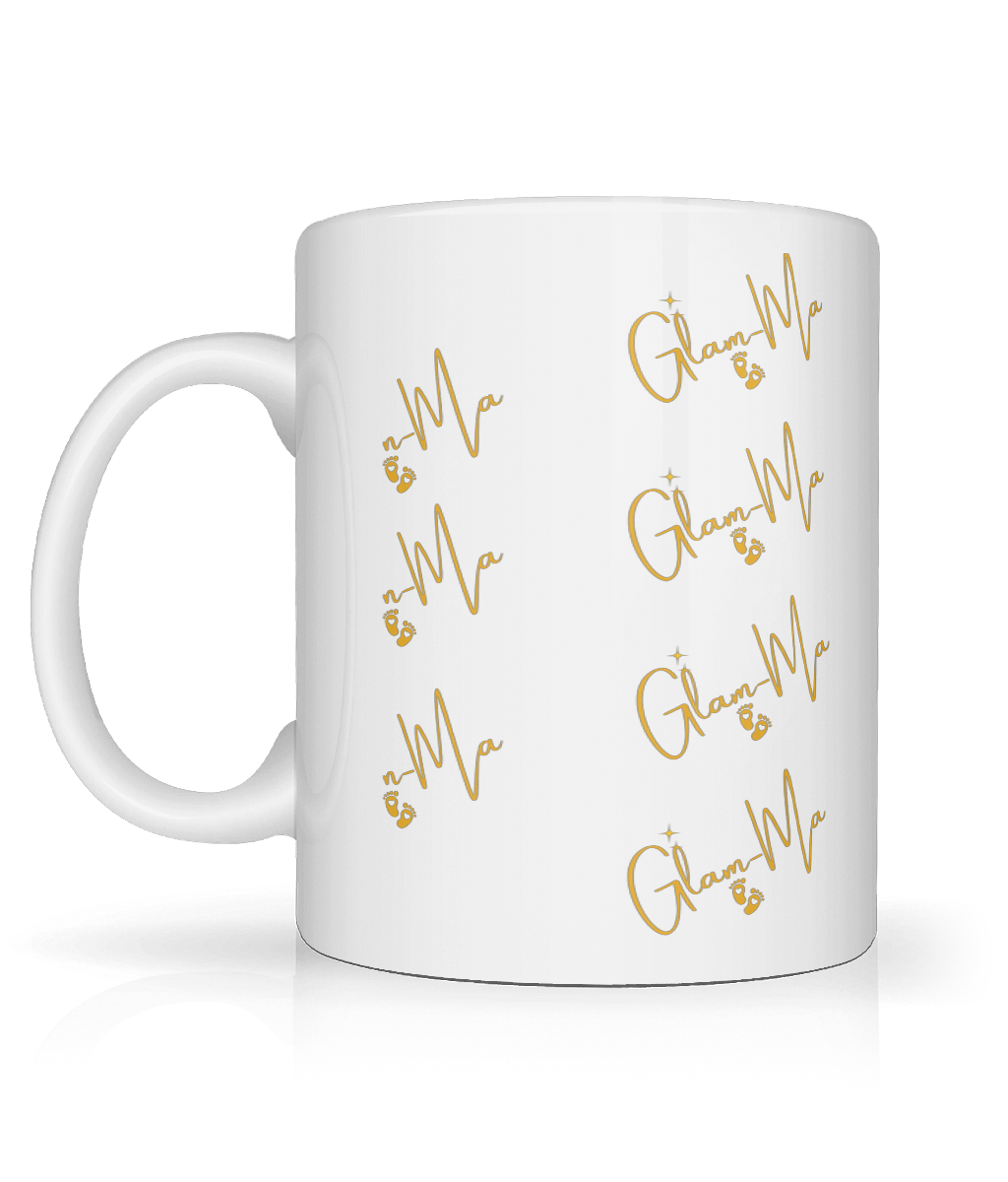 Glam-Ma, Full Wrap Gold Logo Mug