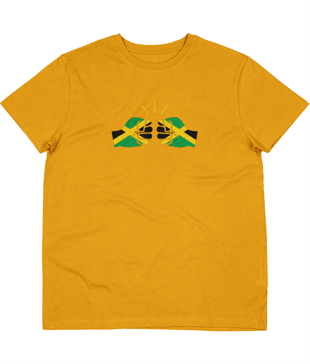 We Run Tings, Jamaica, Men's, Modern Fit, Organic Cotton, Crew Neck T-Shirt (YLW)