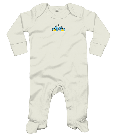 We Run Tings, St. Lucia, Baby Organic Cotton Unisex Long Sleeve Sleepsuit/Bodysuit/Babygrow, 0-12mths