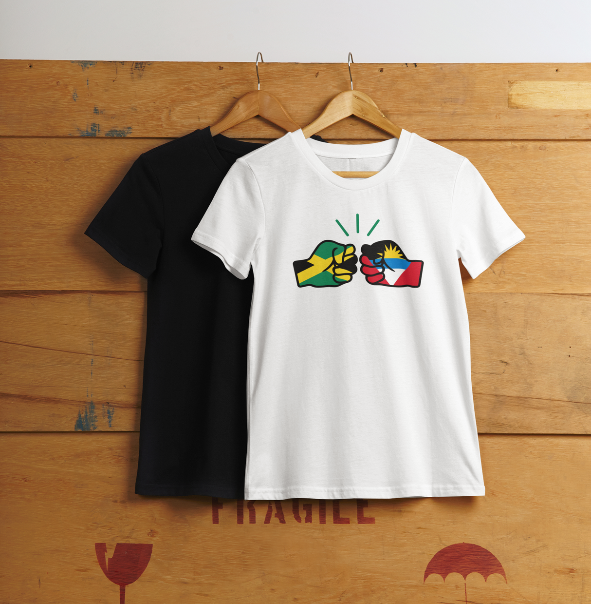We Run Tings, Jamaica & Antigua, Dual Parentage, Men's, Organic Ring Spun Cotton T-Shirt, Outline