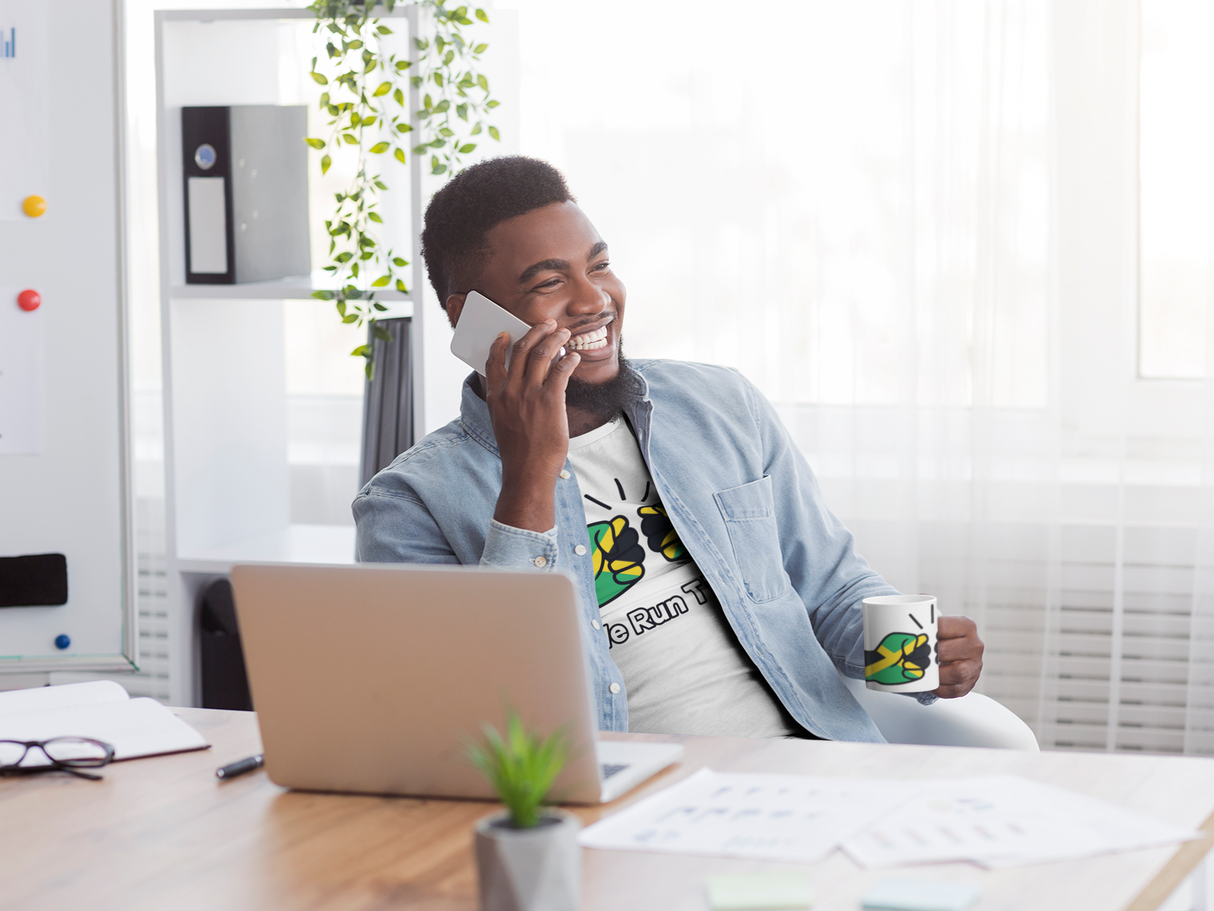 We Run Tings, Jamaica, Tea, Coffee Ceramic Mug, Cup, White, 11oz