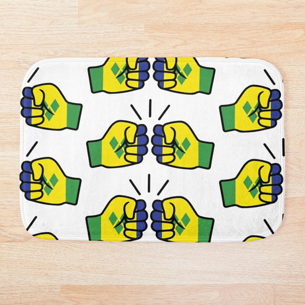 We Run Tings, St.Vincent, White, Bath Mat, Foam, Non Slip