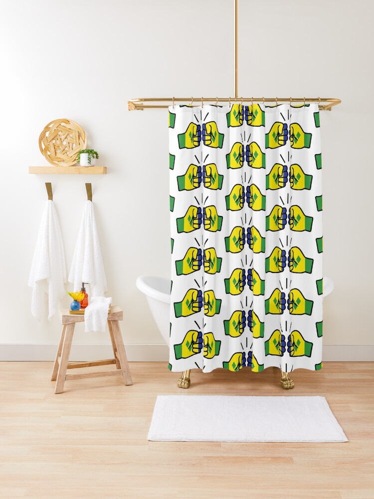 We Run Tings, St. Vincent, Shower Curtain, 71" x 74" (180 x 188 cm)