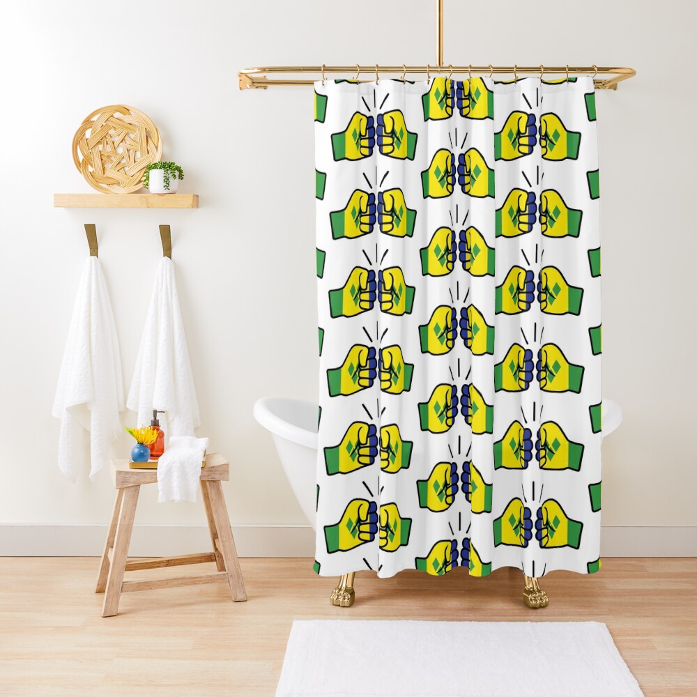 We Run Tings, St. Vincent, Shower Curtain, 71" x 74" (180 x 188 cm)