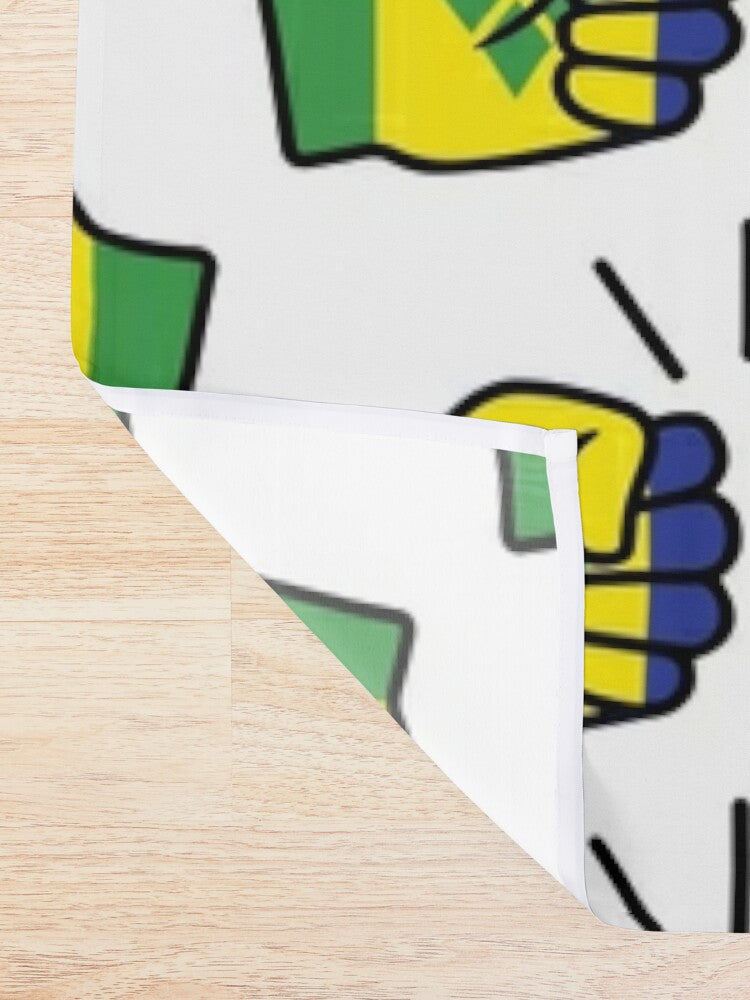 We Run Tings, St. Vincent, Shower Curtain, 71" x 74" (180 x 188 cm)