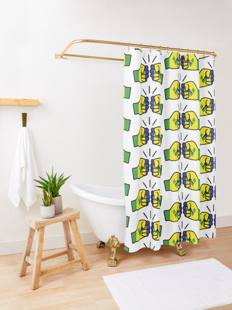 We Run Tings, St. Vincent, Shower Curtain, 71" x 74" (180 x 188 cm)