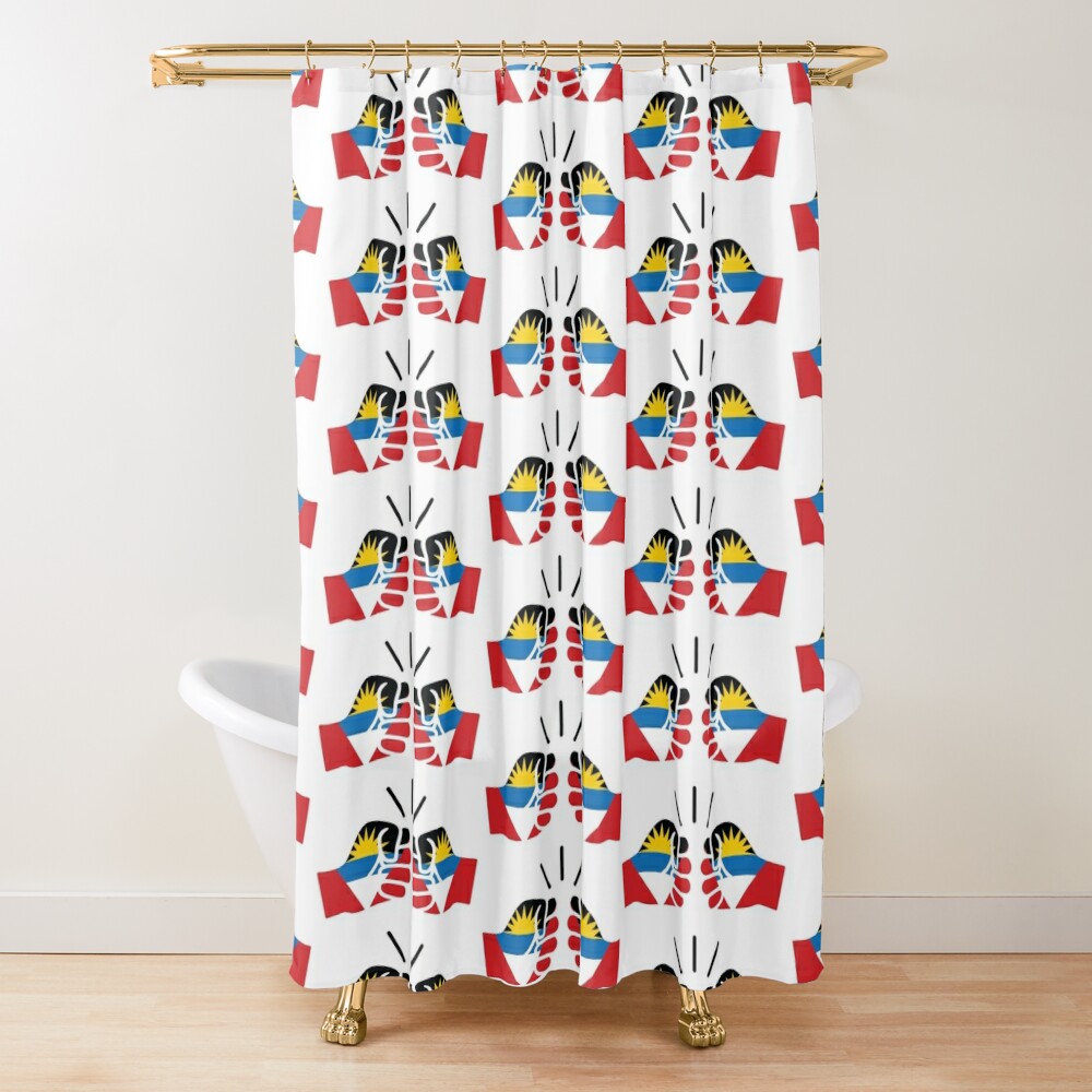 We Run Tings, Antigua and Barbuda, Shower Curtain, 71" x 74" (180 x 188 cm)