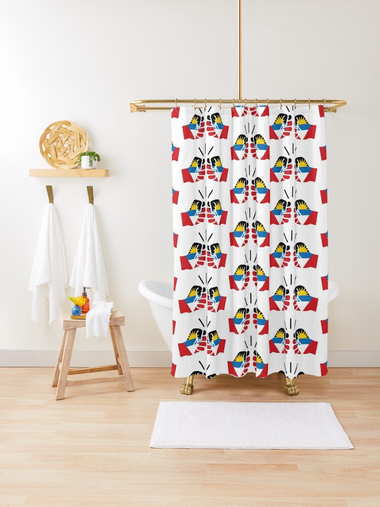 We Run Tings, Antigua and Barbuda, Shower Curtain, 71" x 74" (180 x 188 cm)
