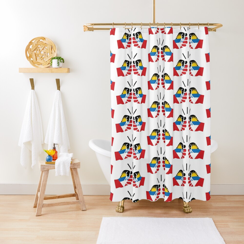 We Run Tings, Antigua and Barbuda, Shower Curtain, 71" x 74" (180 x 188 cm)