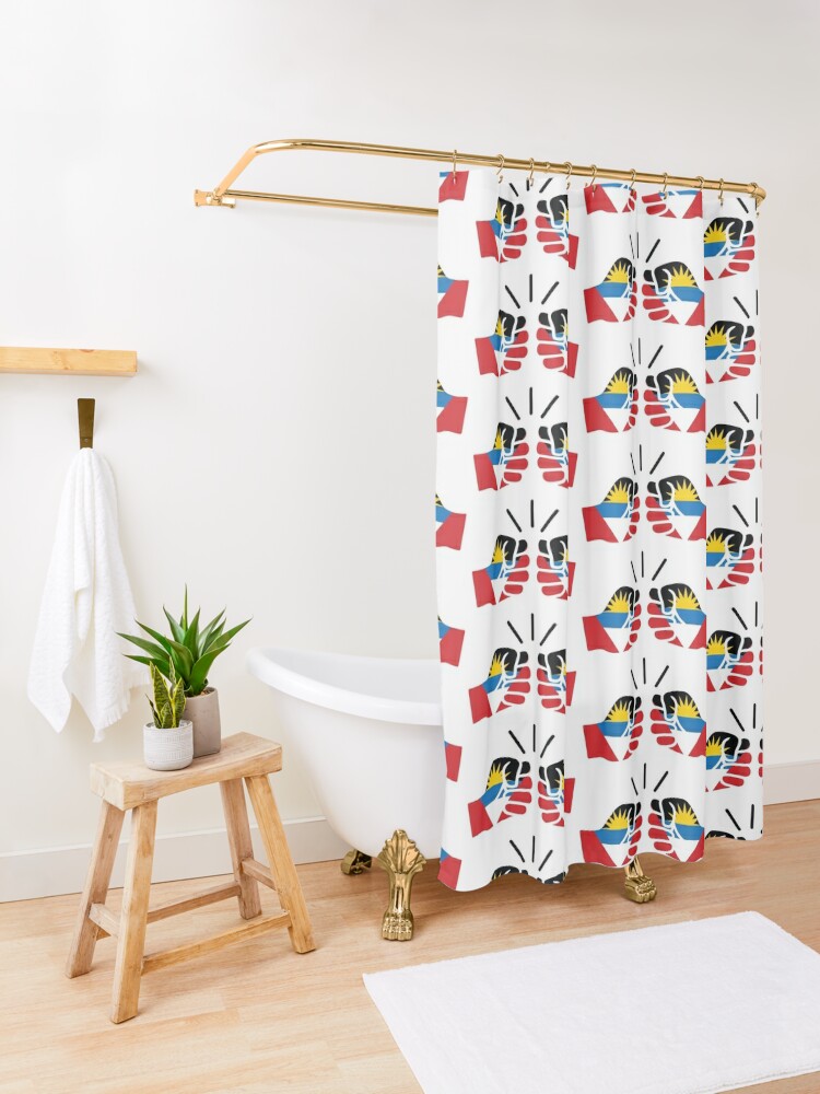 We Run Tings, Antigua and Barbuda, Shower Curtain, 71" x 74" (180 x 188 cm)