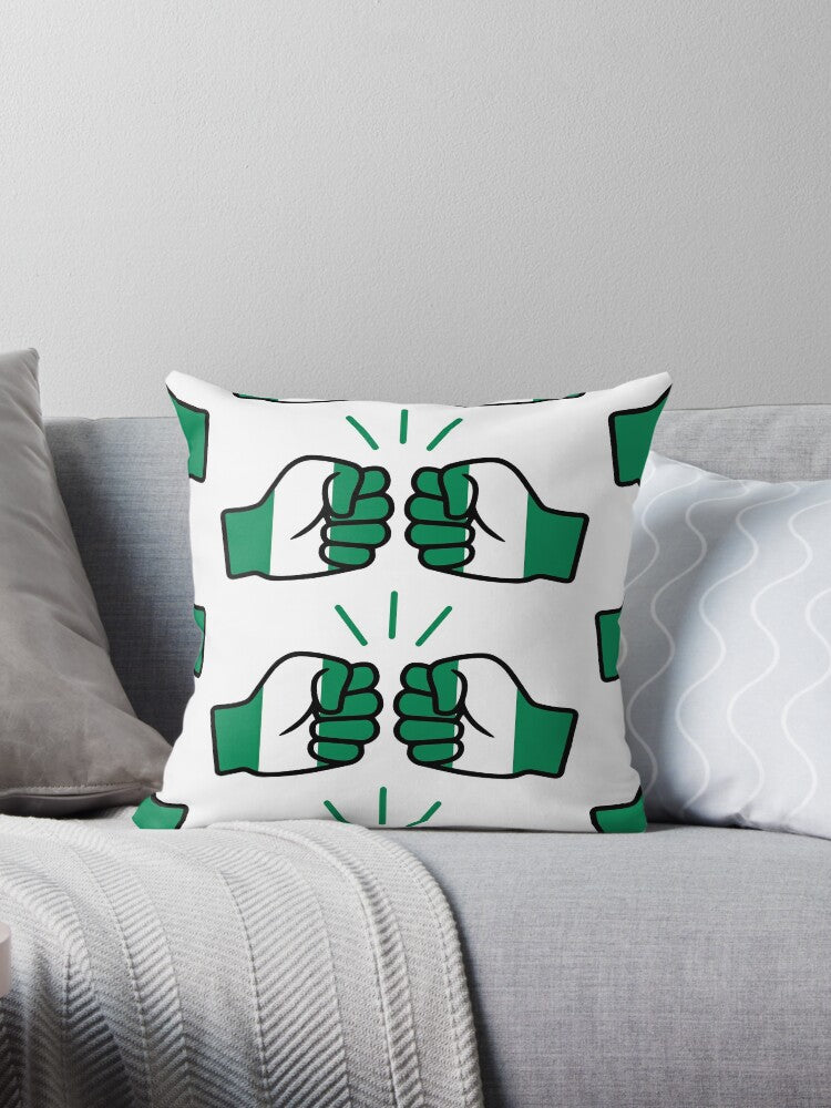 We Run Tings, Nigeria, Throw, Pillow, Cushion, White, 40 x 40cm