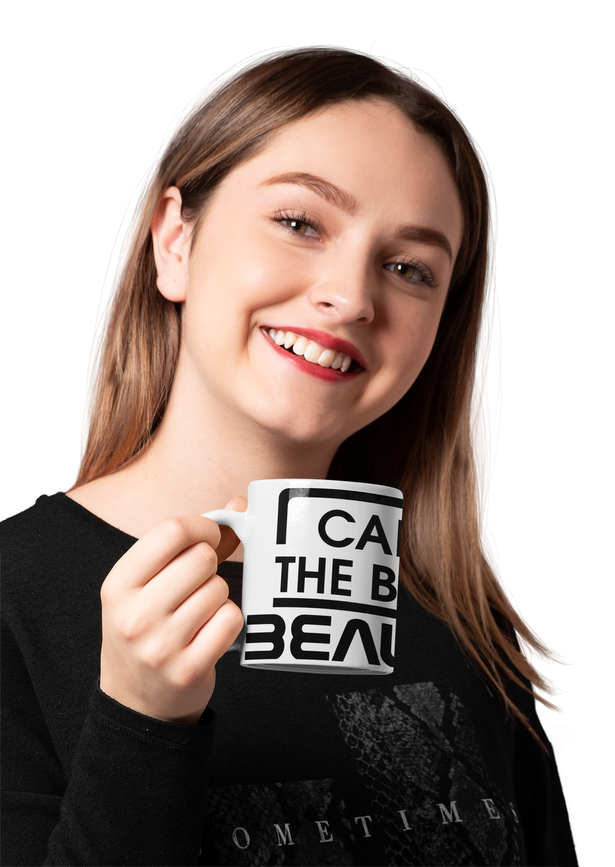 Call Me The B Word Beautiful, Ceramic Cup, White/Black, 11oz
