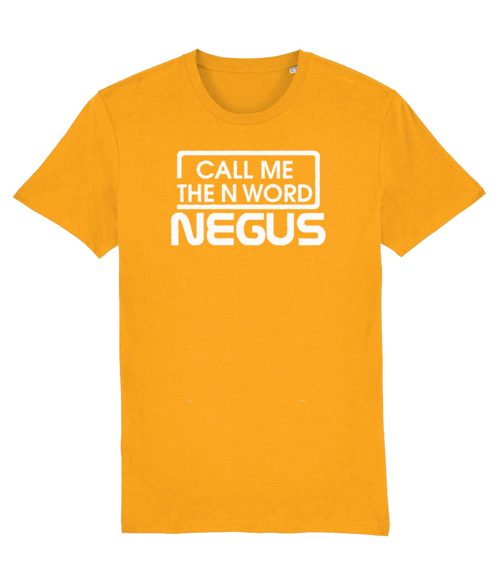 Call Me The N Word Negus, Men's, Organic Ring Spun Cotton T-Shirt, White Logo
