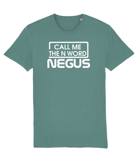 Call Me The N Word Negus, Men's, Organic Ring Spun Cotton T-Shirt, White Logo