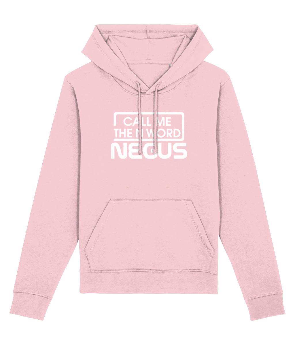 Call Me The N Word Negus Organic Ring-Spun Combed Cotton Hoodie, White Logo, Various Colours