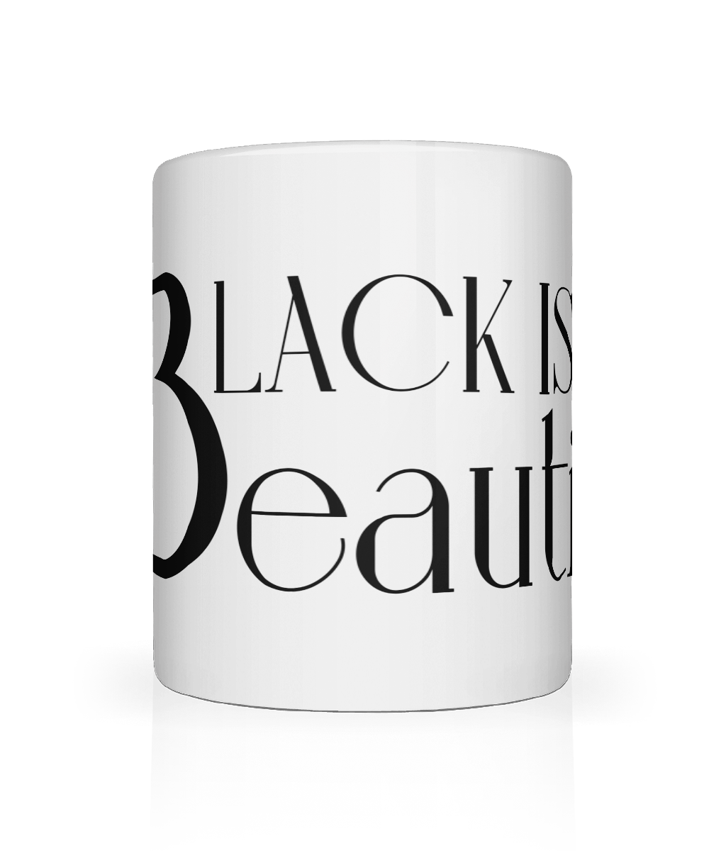 My Black Is Beautiful, Tea, Coffee Ceramic Mug, Cup, Black Logo, White, 11oz