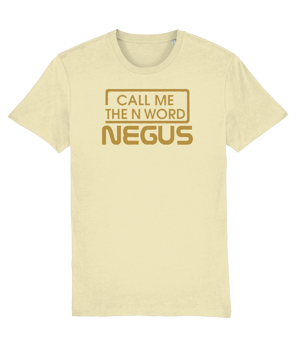 Call Me The N Word Negus, Men's, Organic Ring Spun Cotton T-Shirt, Gold Logo