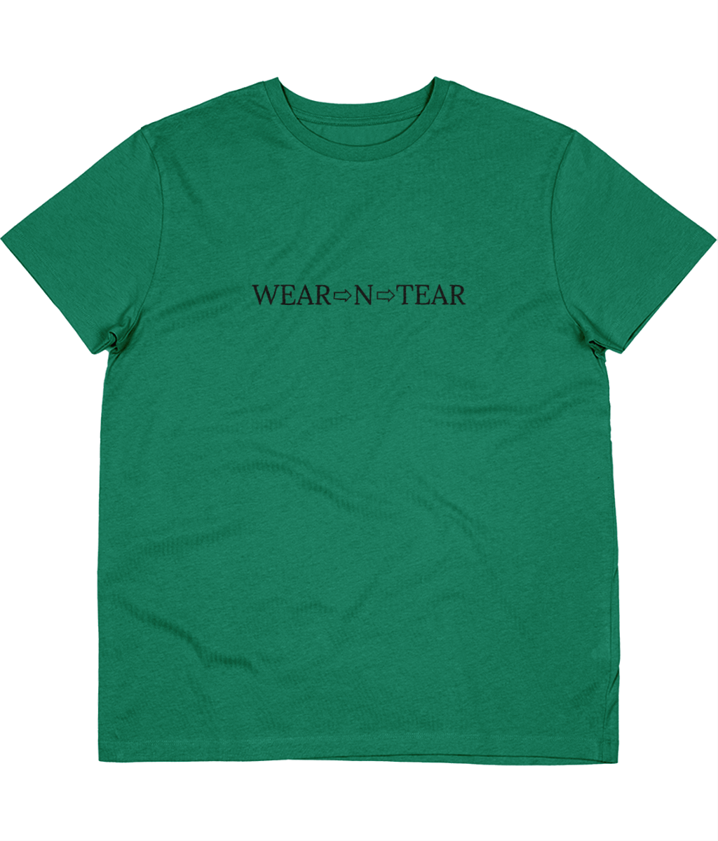 Wear N Tear Men's Essential Organic Cotton Crew Neck T-Shirt, Various Colours