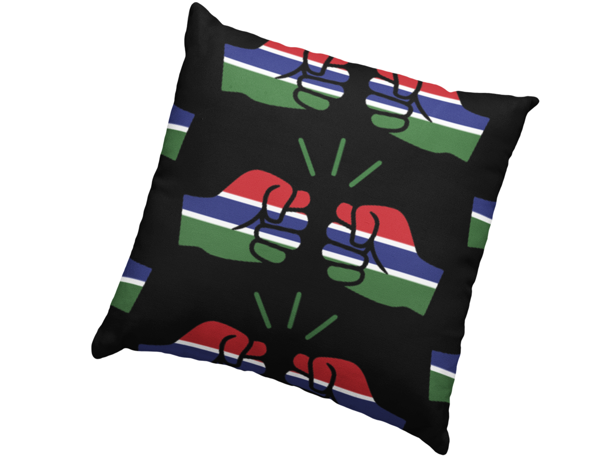We Run Tings, Gambia, Throw, Pillow, Cushion, Black, 40 x 40cm