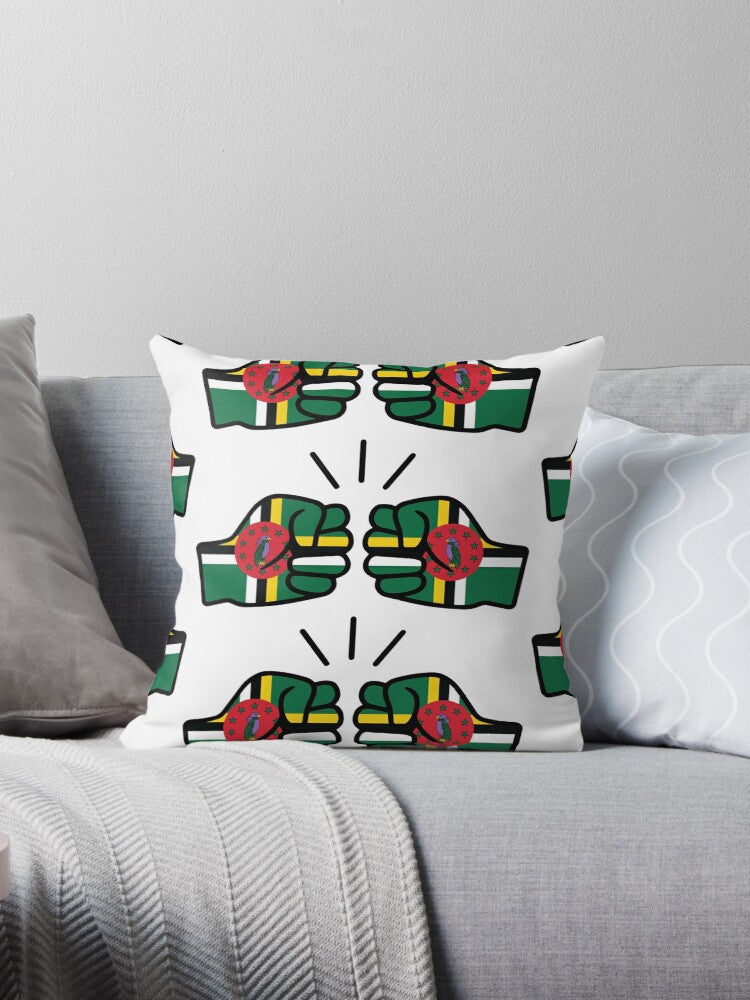 We Run Tings, Dominica, Throw, Pillow, Cushion, White, 40 x 40cm