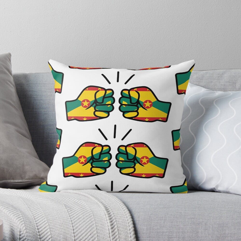 We Run Tings, Grenada, Throw, Pillow, Cushion, White, 40 x 40cm