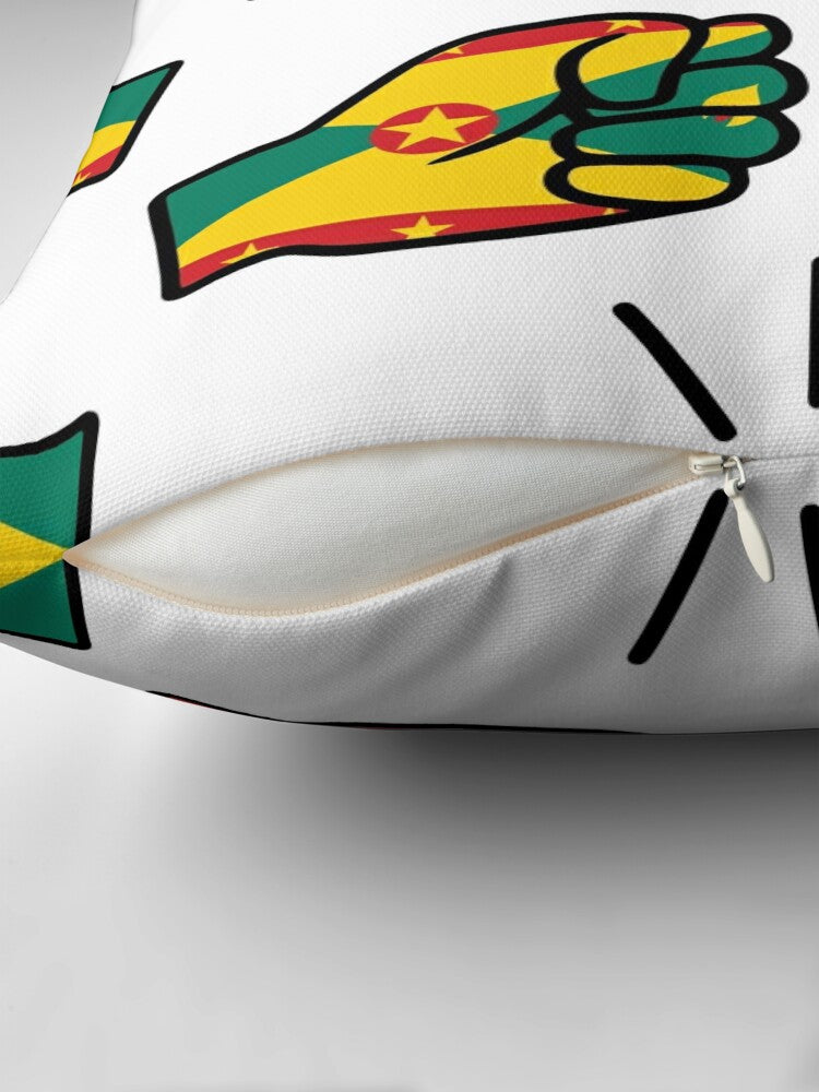 We Run Tings, Grenada, Throw, Pillow, Cushion, White, 40 x 40cm