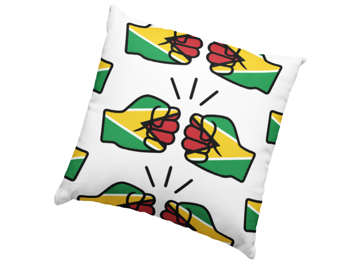 We Run Tings, Guyana Throw, Pillow, Cushion, White, 40 x 40cm