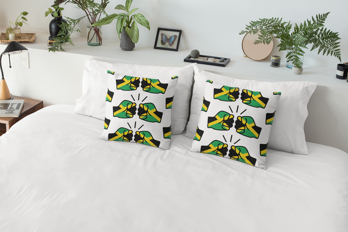 We Run Tings, Jamaica, Throw Pillow, Cushion, White, 40 x 40cm
