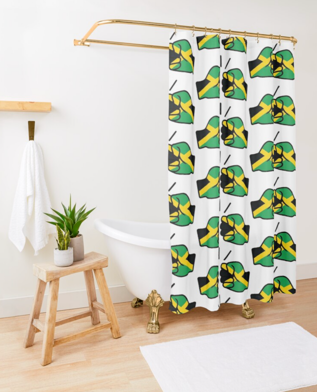 We Run Tings, Jamaica, Shower Curtain, 71 x 74" (180 x 188 cm)
