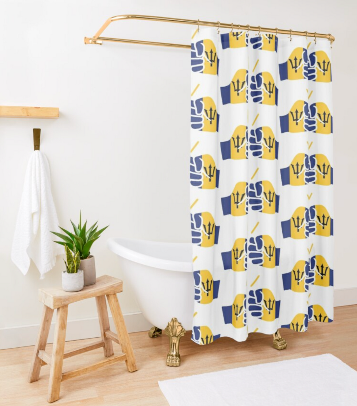 We Run Tings, Barbados, Shower Curtain, 71 x 74" (180 x 188 cm)