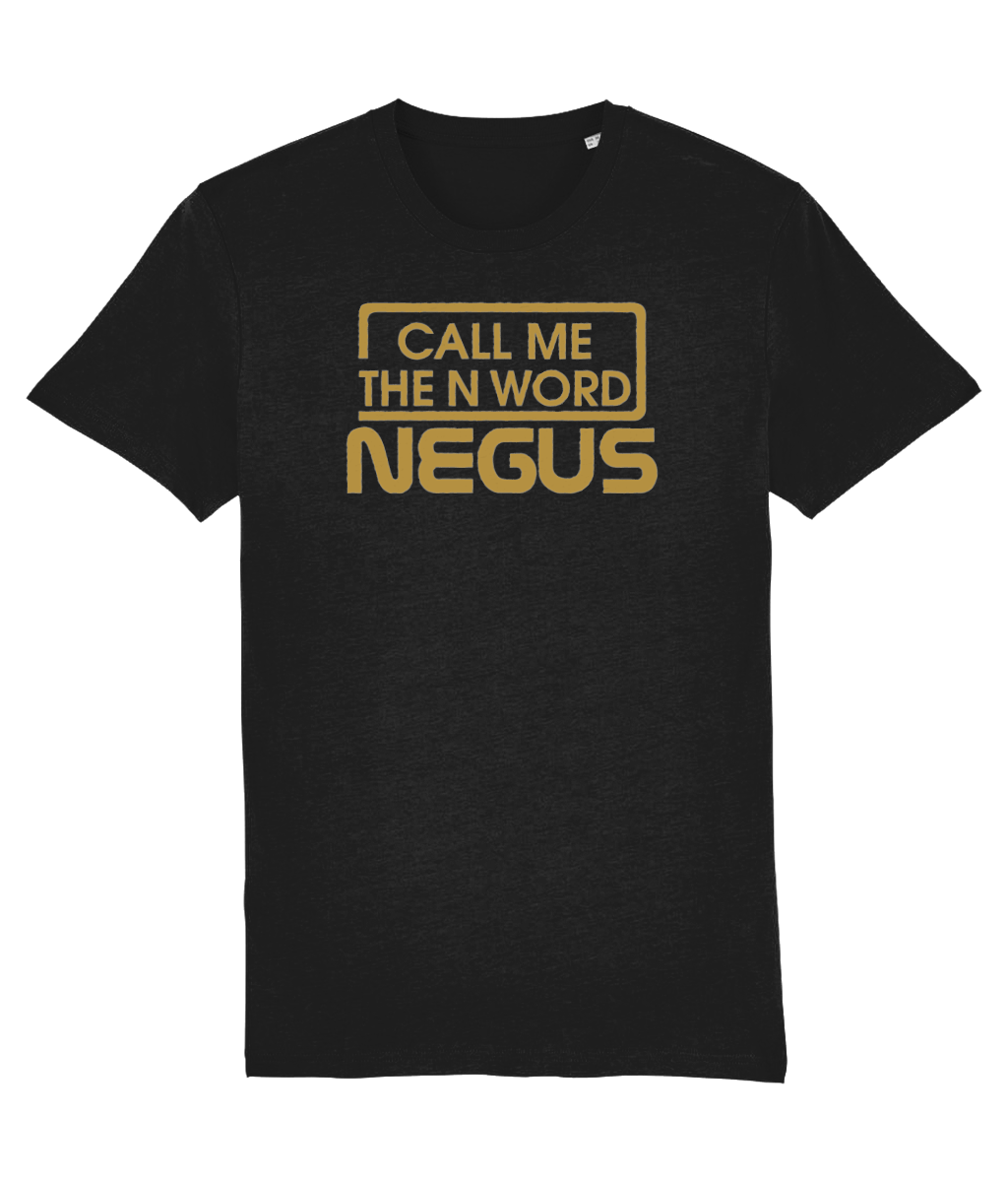 Call Me The N Word Negus, Men's, Organic Ring Spun Cotton T-Shirt, Gold Logo