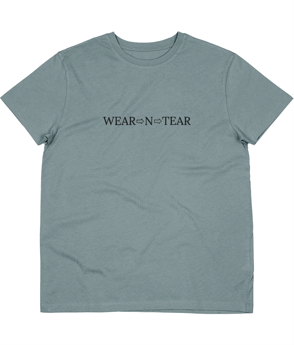 Wear N Tear Men's Essential Organic Cotton Crew Neck T-Shirt, Various Colours
