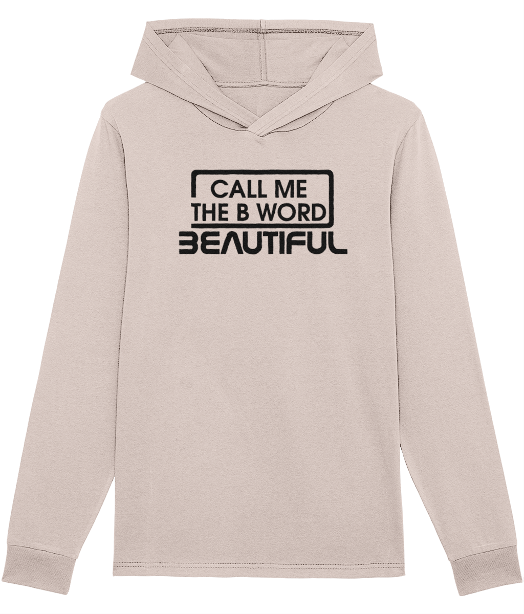 Call Me The B Word Beautiful, Black Logo, Hoodie