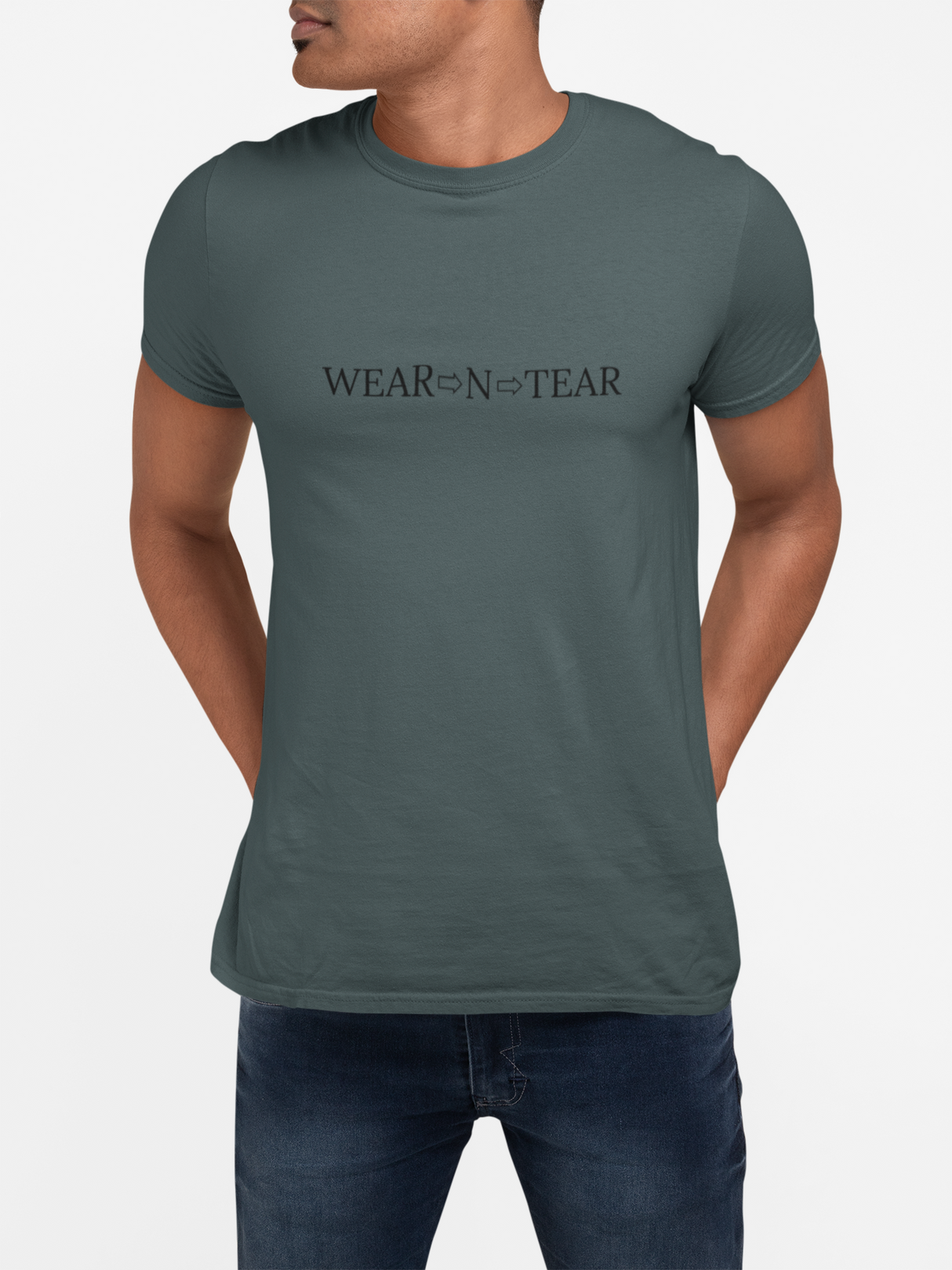 Wear N Tear Men's Essential Organic Cotton Crew Neck T-Shirt, Various Colours
