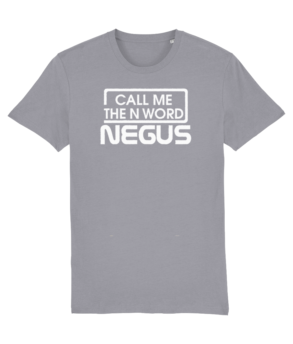 Call Me The N Word Negus, Men's, Organic Ring Spun Cotton T-Shirt, White Logo
