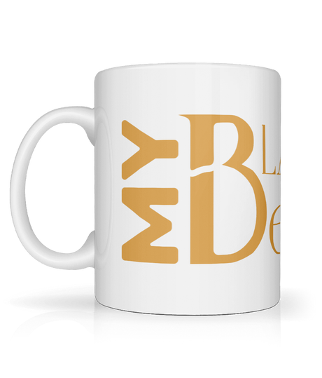 My Black Is Beautiful, Tea, Coffee Ceramic Mug, Cup, Gold Logo, White, 11oz