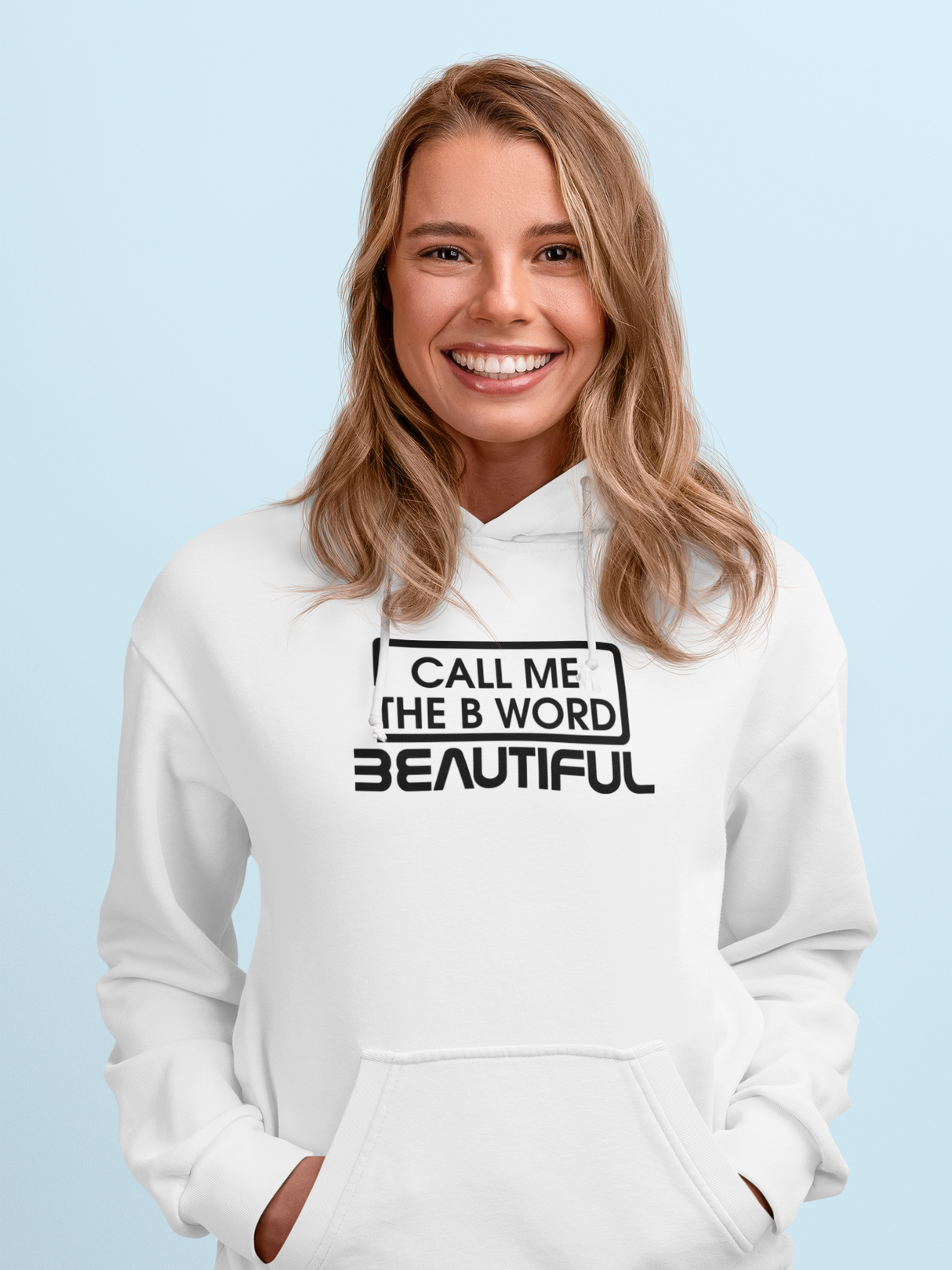 Call Me The B Word Beautiful, Black Logo, Hoodie