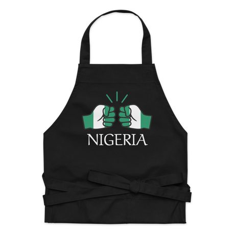 We Run Tings, Nigeria, Black, Organic Cotton Apron, One Size