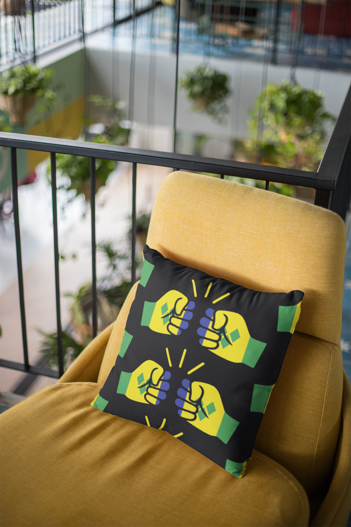 We Run Tings, St. Vincent, Throw, Pillow, Cushion, Black, 40 x 40cm