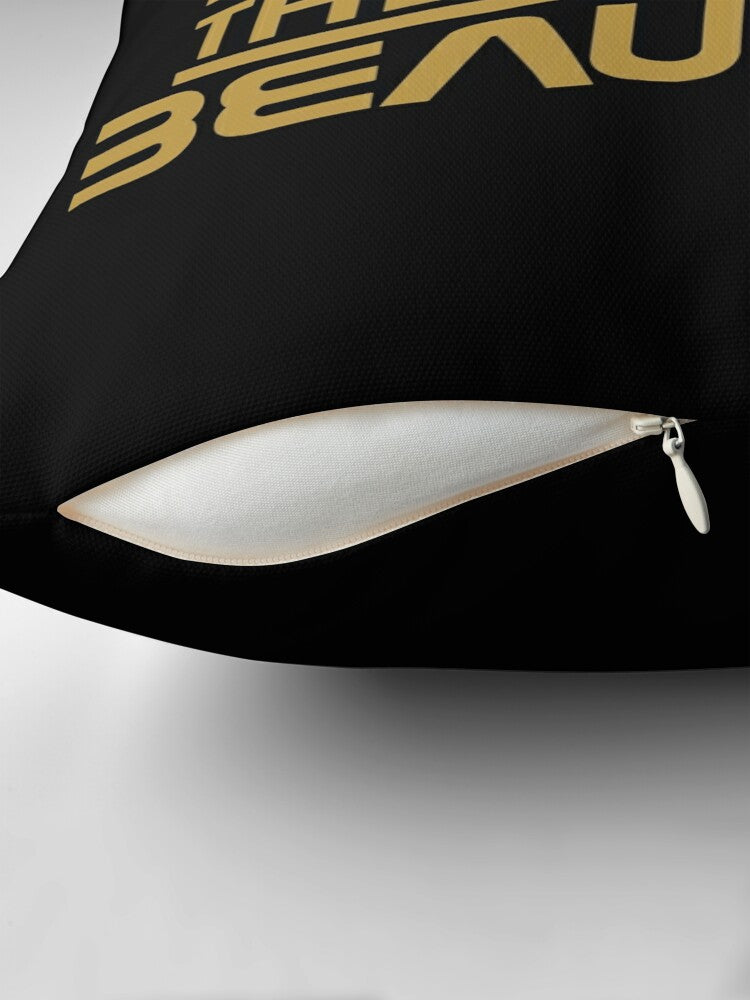 Call Me The B Word Beautiful, Throw, Pillow, Cushion, Gold Logo