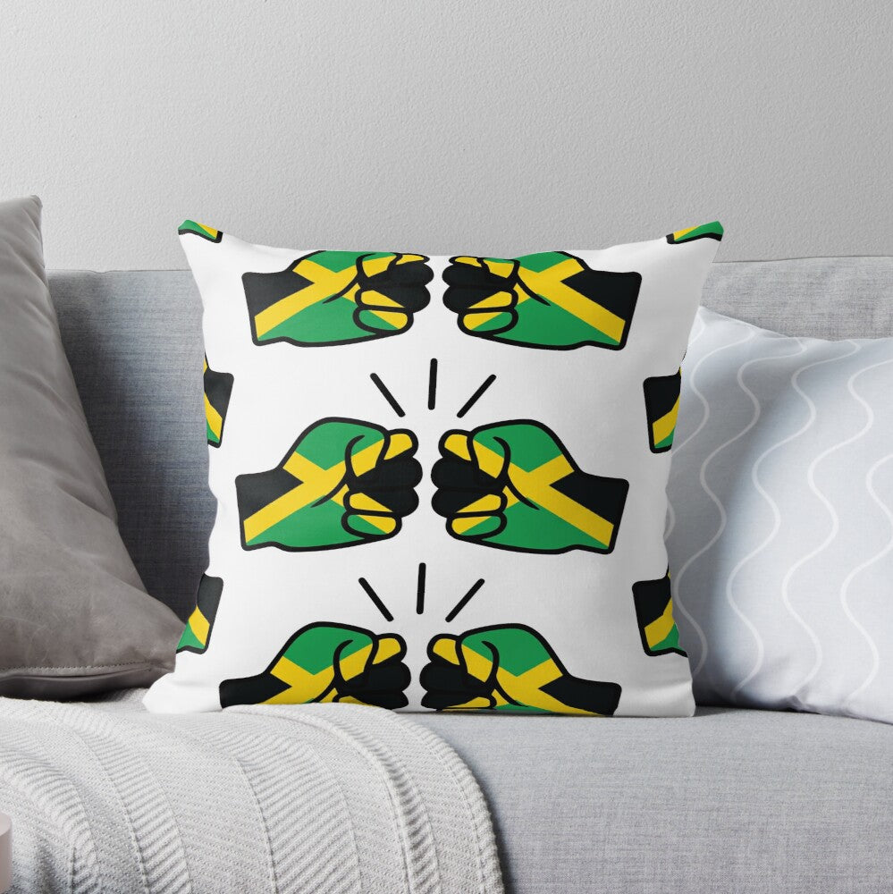 We Run Tings, Jamaica, Throw Pillow, Cushion, White, 40 x 40cm