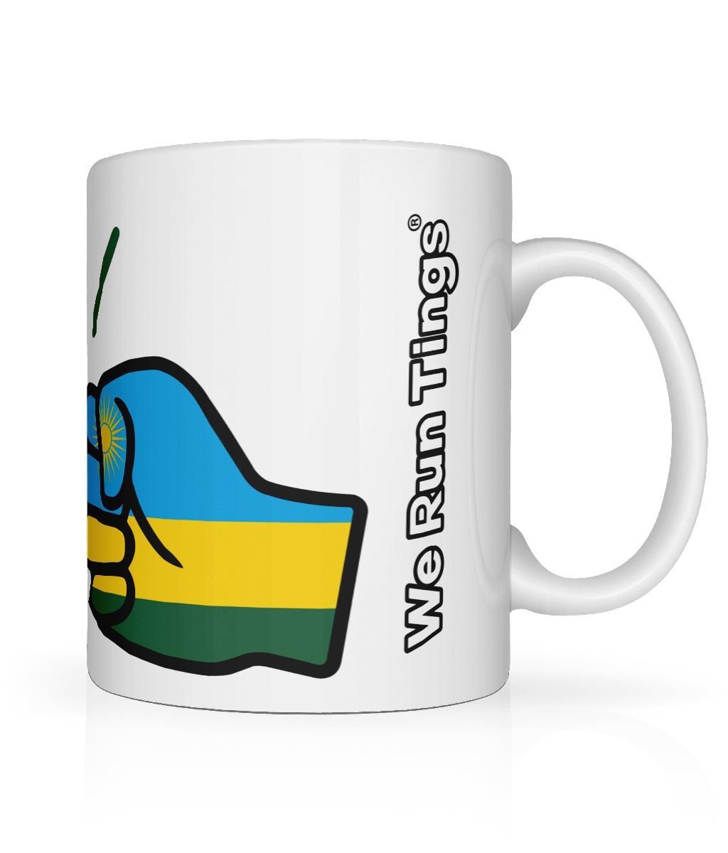 We Run Tings, Rwanda, Tea, Coffee Ceramic Mug, Cup, White, 11oz