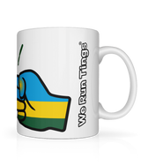 We Run Tings, Rwanda, Tea, Coffee Ceramic Mug, Cup, White, 11oz
