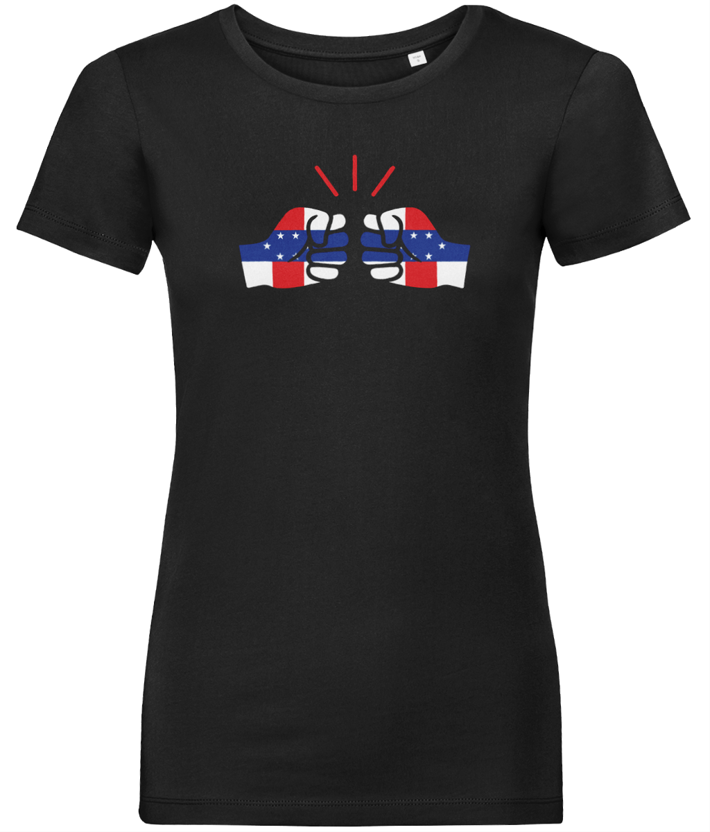 We Run Tings, Netherlands Antilles, Women's, Organic Ring Spun Cotton, Contemporary Shaped Fit T-Shirt